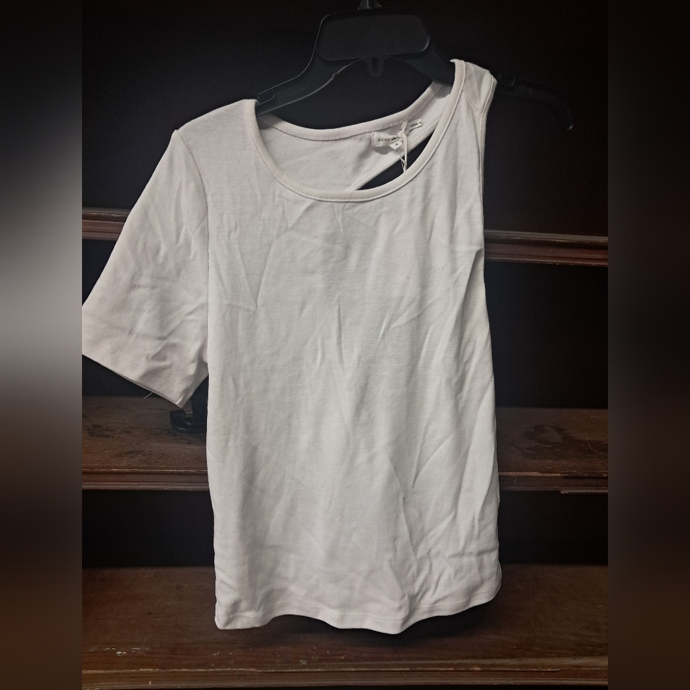 Good American Classic White Short Sleeve Tee-Tank Top